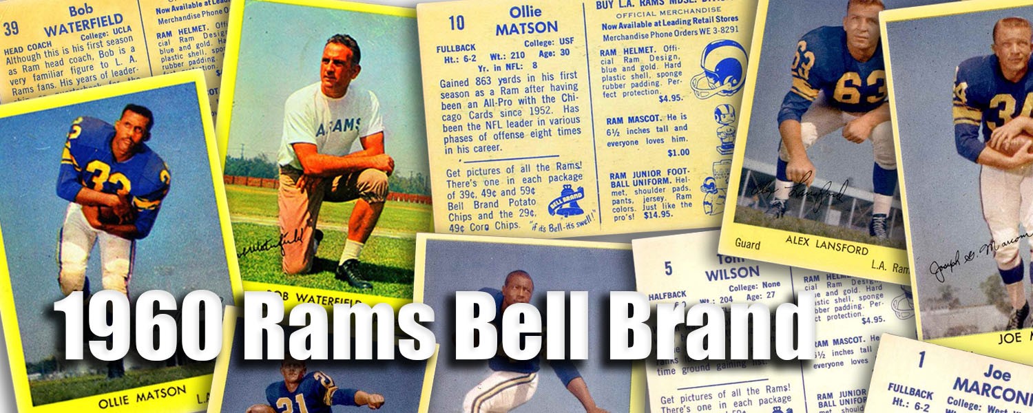 1960 Bell Brand Rams Football Cards 